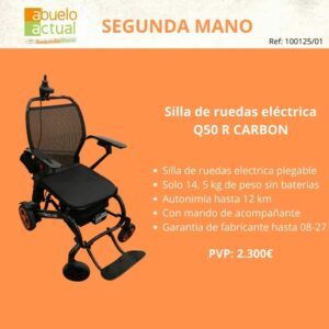 Silla de ruedas eléctrica Q50 R CARBON de 2ª mano - Imagen 1