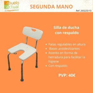 Silla de ducha con respaldo 2ª mano - Imagen 1