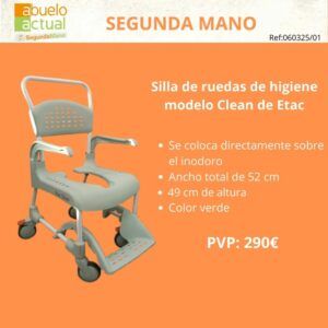 Silla de ruedas Clean de 2ª mano verde - Imagen 1